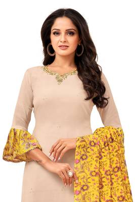 Cream printed silk salwar 2