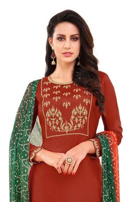 Maroon embroidered chanderi salwar 2