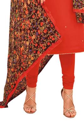 Red printed silk salwar 3