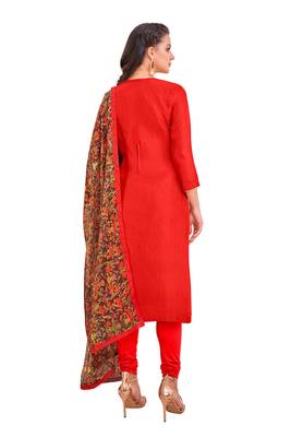 Red printed silk salwar 4