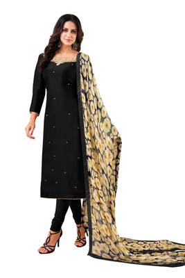 Black printed silk salwar 1