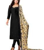 Black printed silk salwar