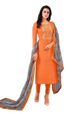 Orange embroidered chanderi salwar 1
