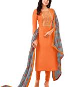 Orange embroidered chanderi salwar