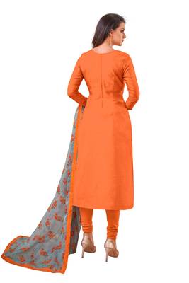 Orange embroidered chanderi salwar 4