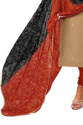 Beige embroidered chanderi salwar 3