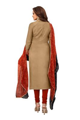 Beige embroidered chanderi salwar 4
