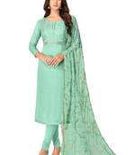 Blue embroidered chanderi salwar