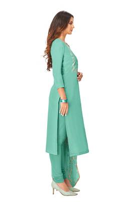 Blue embroidered chanderi salwar 3