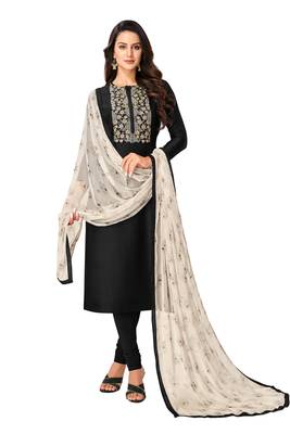 Black embroidered chanderi salwar 1