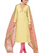 Cream printed silk salwar