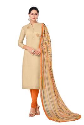 Cream printed silk salwar 1