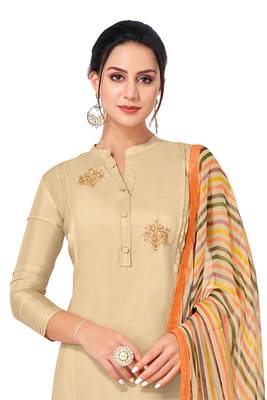 Cream printed silk salwar 4