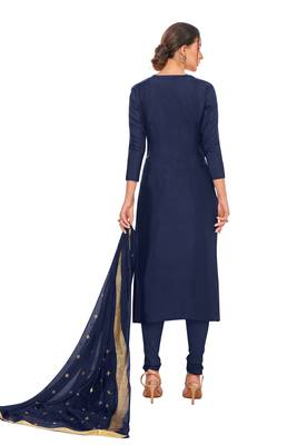 Blue embroidered chanderi salwar 2