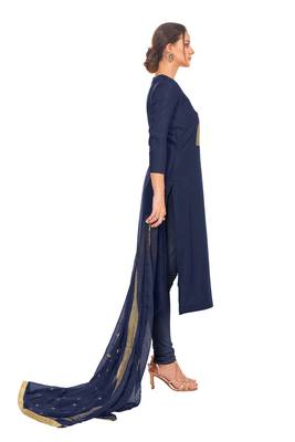 Blue embroidered chanderi salwar 3