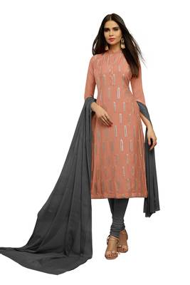 Peach printed cotton salwar 1