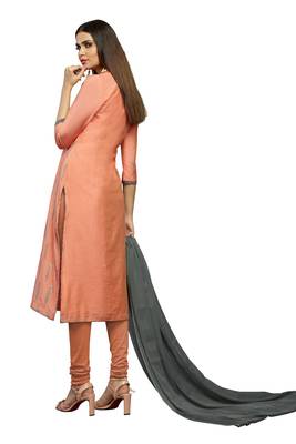 Peach printed cotton salwar 3
