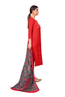 Red embroidered chanderi salwar 2