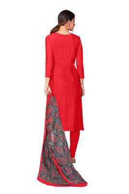 Red embroidered chanderi salwar 3