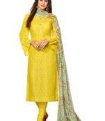 Yellow printed cotton salwar