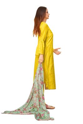 Yellow printed cotton salwar 2