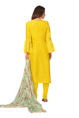 Yellow printed cotton salwar 3