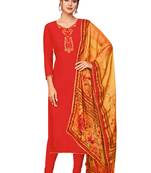 Red embroidered chanderi salwar