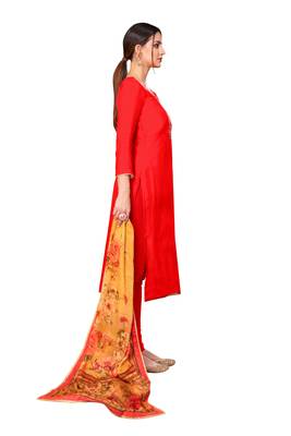 Red embroidered chanderi salwar 2