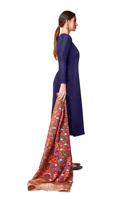 Blue embroidered chanderi salwar 2
