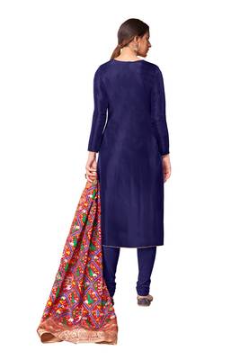 Blue embroidered chanderi salwar 3