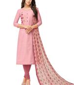 Pink embroidered chanderi salwar