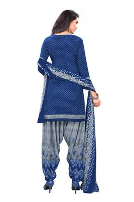 Blue printed crepe salwar 2