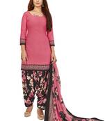 Pink printed crepe salwar