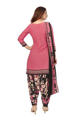 Pink printed crepe salwar 2