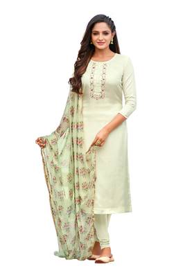 Green embroidered chanderi salwar 1