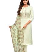 Green embroidered chanderi salwar