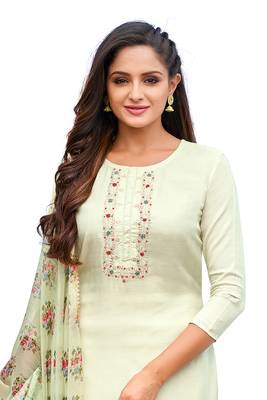 Green embroidered chanderi salwar 3