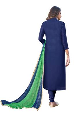 Blue embroidered chanderi salwar 2