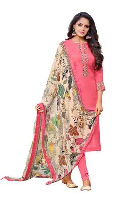 Pink embroidered chanderi salwar 1