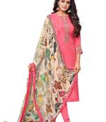 Pink embroidered chanderi salwar
