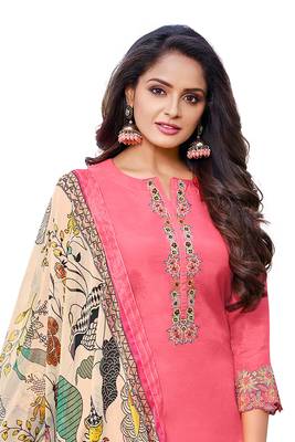 Pink embroidered chanderi salwar 3