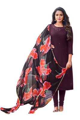 Purple embroidered chanderi salwar 1
