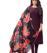 Purple embroidered chanderi salwar