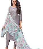 Grey embroidered chanderi salwar