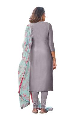 Grey embroidered chanderi salwar 2