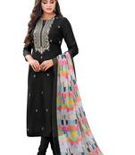 Black embroidered chanderi salwar