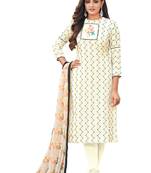 White embroidered chanderi salwar