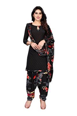 Black printed crepe salwar 1