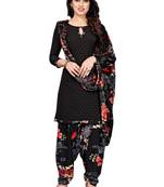 Black printed crepe salwar