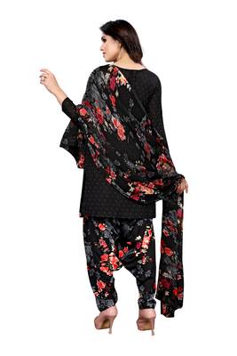 Black printed crepe salwar 4